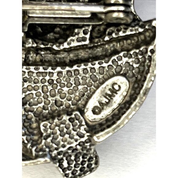 AJMC Pewter & Enamel Noah’s Ark Brooch Pin Vintage Signed - Picture 7 of 14